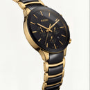 Designer Men’s Chronograph Watch with Gold Case & Black Dial