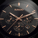 Luxury Chronograph Men’s Watch with Black Dial & Rose Gold Accents