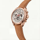 Skeleton Chronograph Men’s Watch with Rose Gold Case