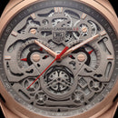 Premium Open-Work Skeleton Dial Watch with Suede Leather Strap