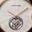 Rose Gold Open Heart Luxury Watch with White Guilloché Dial