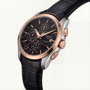 Premium Chronograph Style Watch – Black Dial & Rose Gold Finish