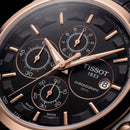 Premium Chronograph Style Watch – Black Dial & Rose Gold Finish