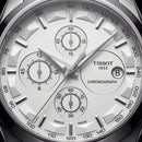 Premium Silver Chronograph Watch with White Dial & Steel Bracelet