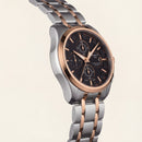 Luxury Black Dial Two-Tone Chronograph Watch for Men
