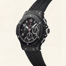 Stealth Black Chronograph Rubber Strap Men’s Watch