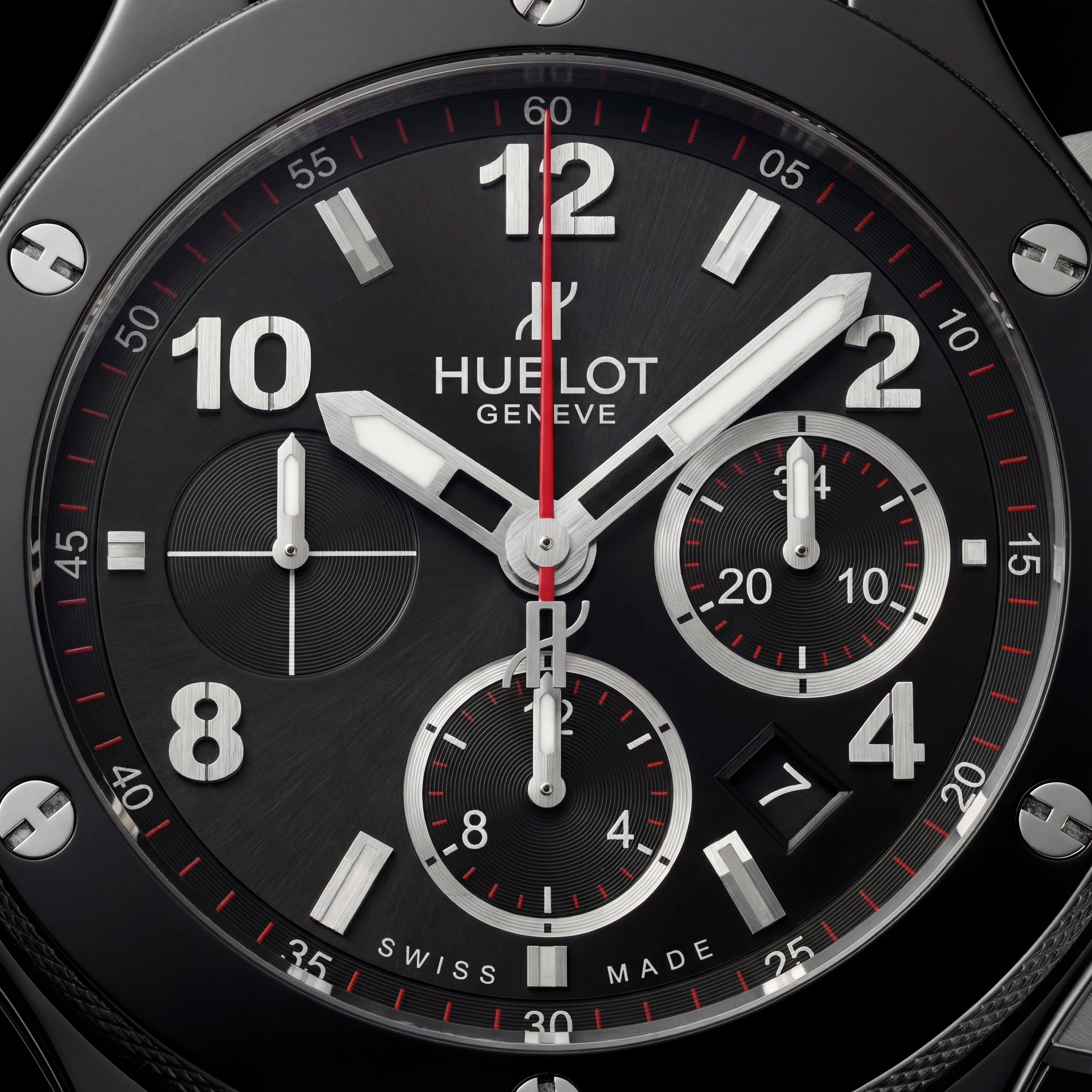 Stealth Black Chronograph Rubber Strap Men’s Watch