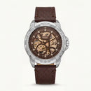 Skeleton Automatic Men’s Watch with Brown Leather Strap