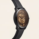 Black Skeleton Automatic Men’s Watch with Black Leather Strap