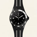 All-Black Sport Men’s Watch with Silicone Strap