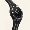 All-Black Sport Men’s Watch with Silicone Strap