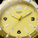 Yellow Transparent Sport Men’s Watch with White Silicone Strap