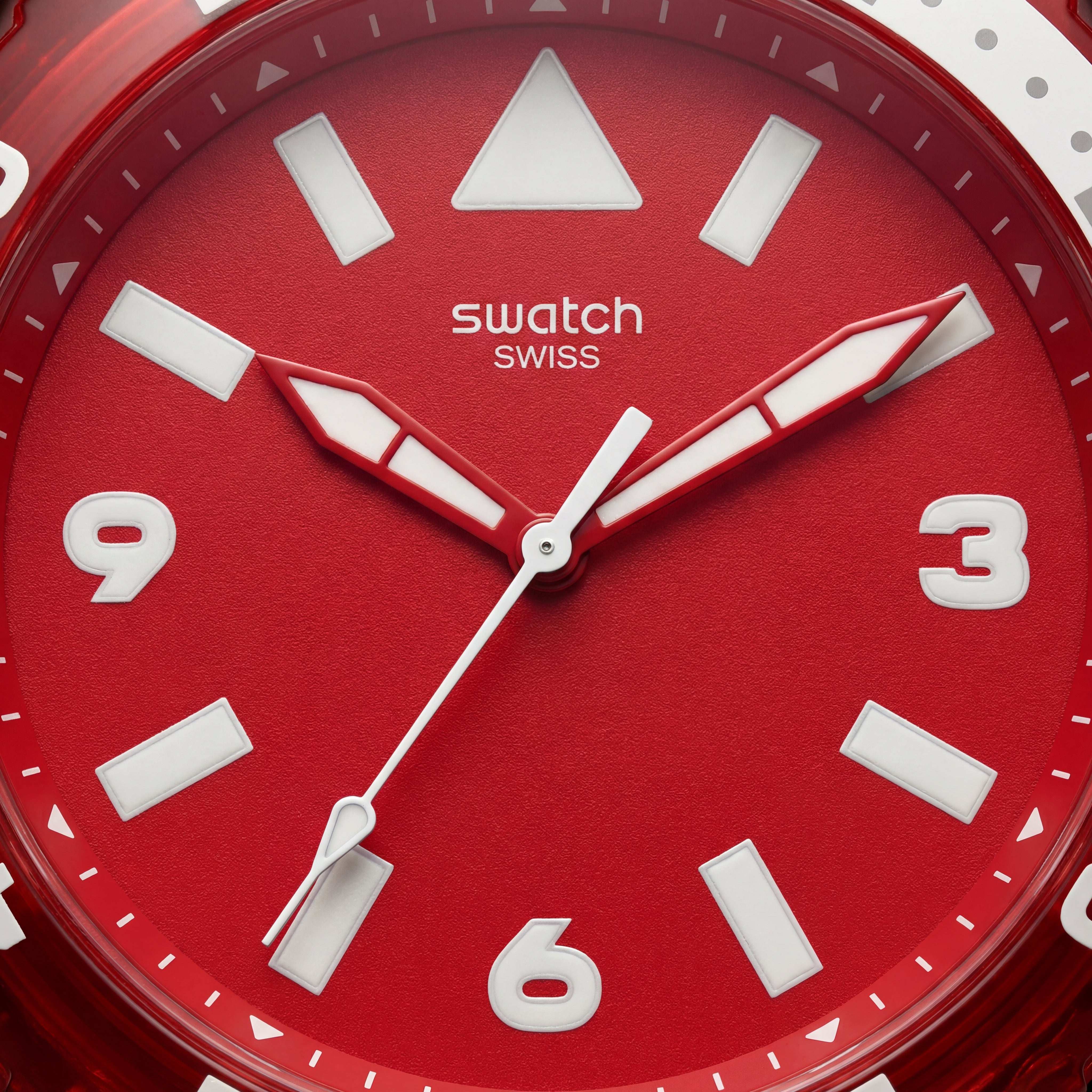 Red Transparent Sport Men’s Watch with Silicone Strap