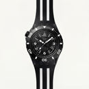 All-Black Skeleton Dive-Style Men’s Watch with Silicone Strap
