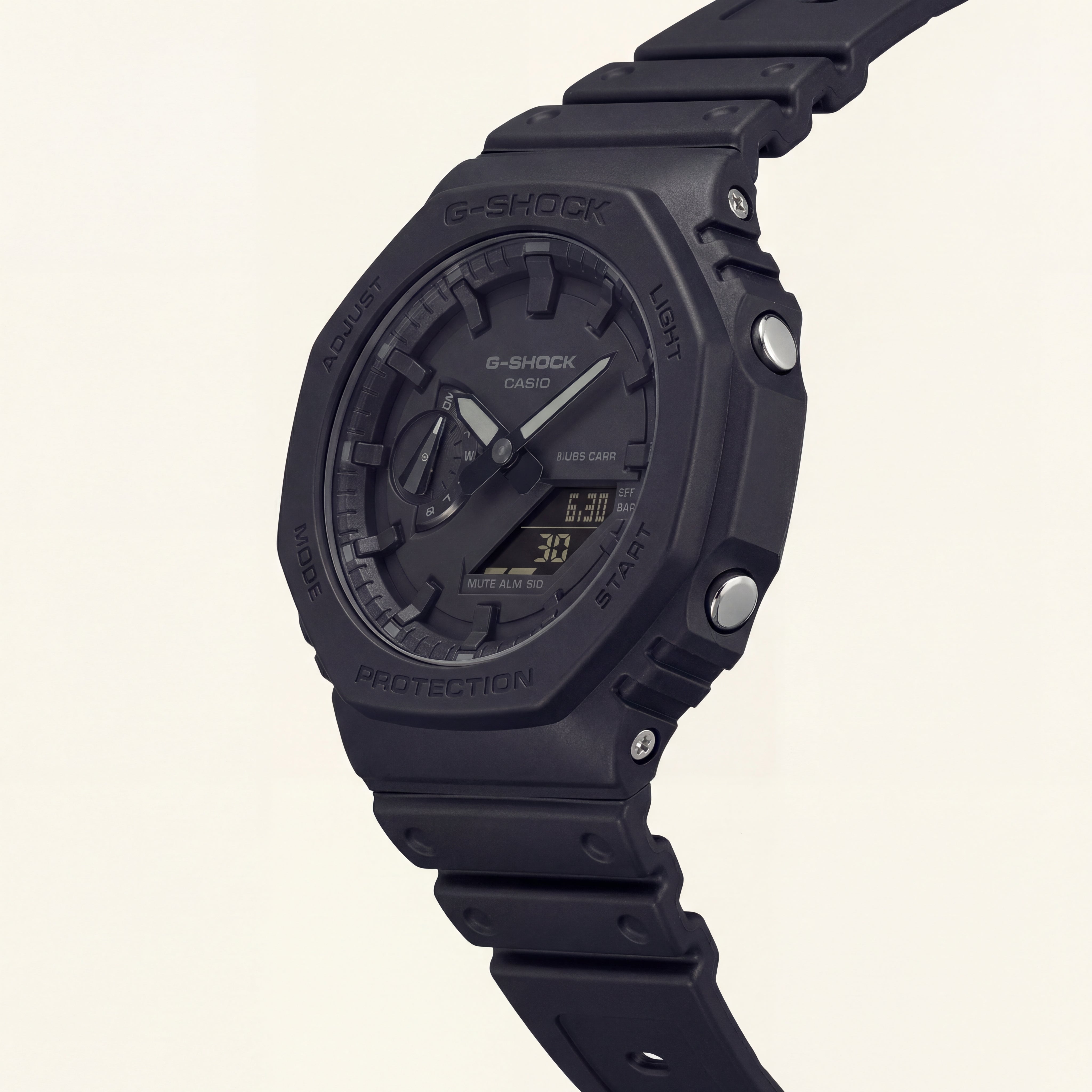 All-Black Stealth Tactical Men’s Watch with Digital-Analog Display