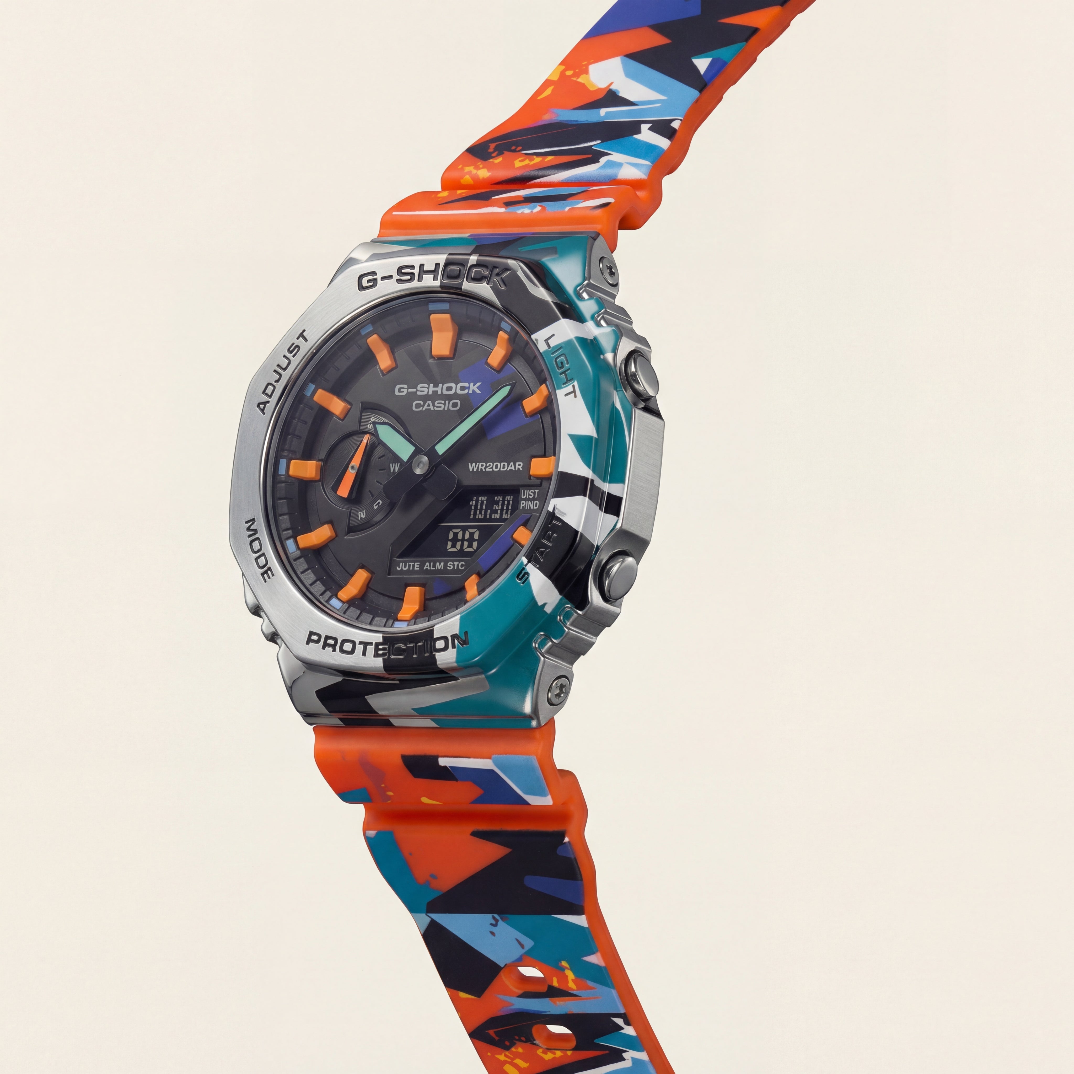 Urban Camo Multi-Color Tough Sports Men’s Watch with Digital-Analog Display
