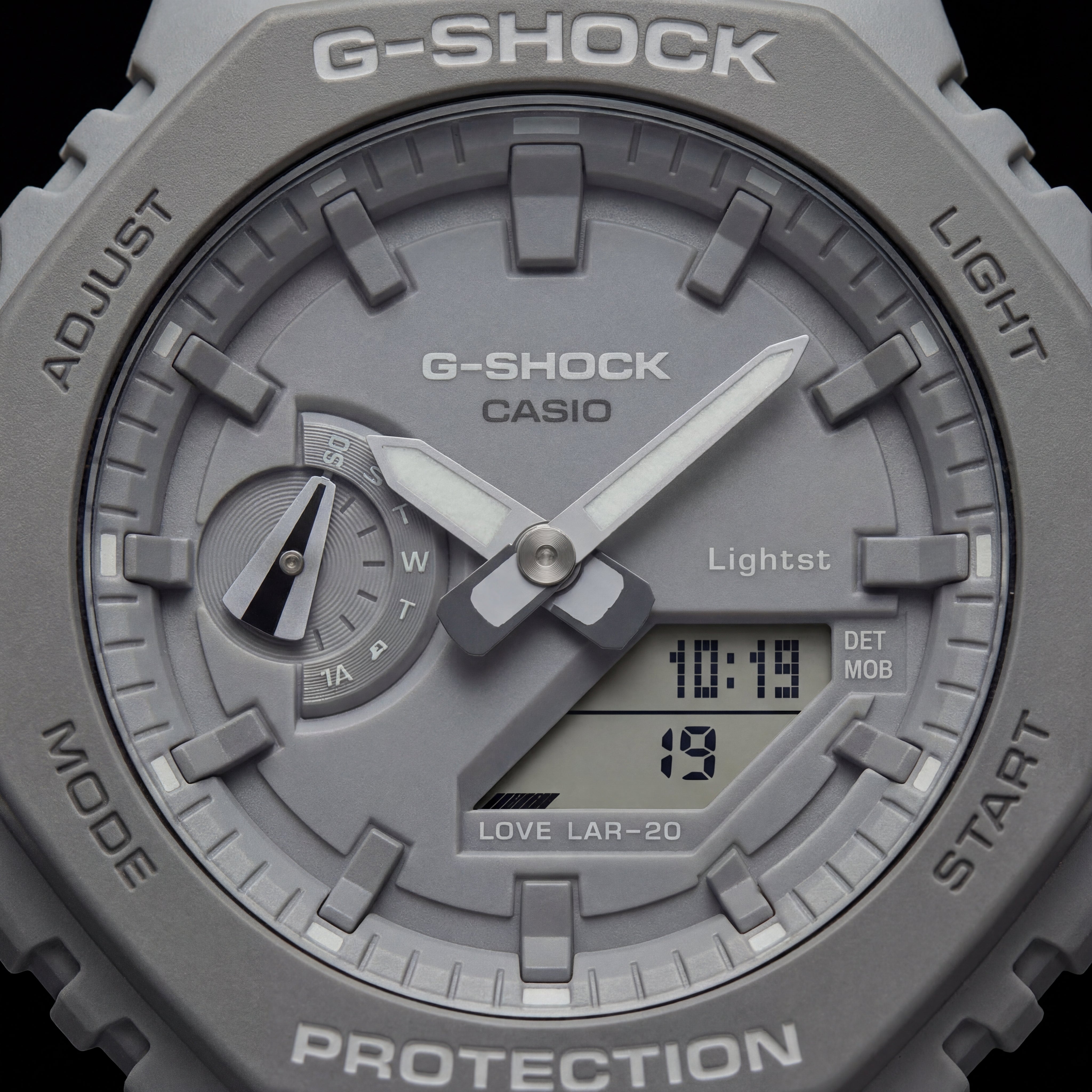 Matte Grey Shock-Resistant Analog-Digital Men’s Watch with Minimal Sport Finish