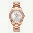 Rose Gold Day-Date President-Style Luxury Men’s Watch with Fluted Bezel