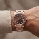 Rose Gold Day-Date President-Style Luxury Men’s Watch with Brown Dial