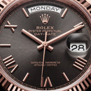Rose Gold Day-Date President-Style Luxury Men’s Watch with Charcoal Dial