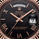 Rose Gold Day-Date President-Style Luxury Men’s Watch with Black Dial