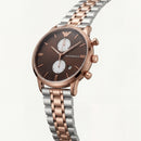 Two-Tone Rose Gold Chronograph Luxury Men’s Watch with Chocolate Brown Dial