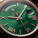 Rose Gold Day-Date President-Style Luxury Men’s Watch with Emerald Green Dial