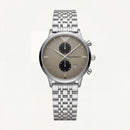 Champagne Grey Chronograph Men’s Watch with Full Silver Stainless Steel Bracelet