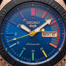 Rose Gold Automatic Dive Men’s Watch with Blue Multicolor Dial & Black Sport Strap