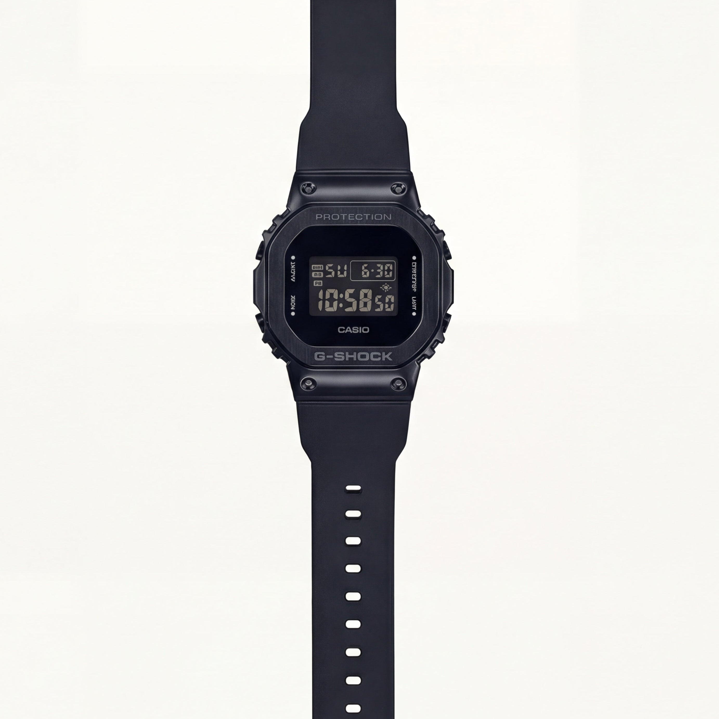 All-Black Digital Shock-Resistant Men’s Watch with Tactical Resin Strap