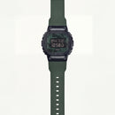 Olive Green Digital Shock-Resistant Men’s Watch with Tactical Resin Strap