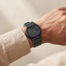 Olive Green Digital Shock-Resistant Men’s Watch with Tactical Resin Strap