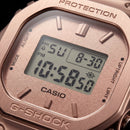 Rose Gold Digital Luxury Watch with Beige Resin Strap