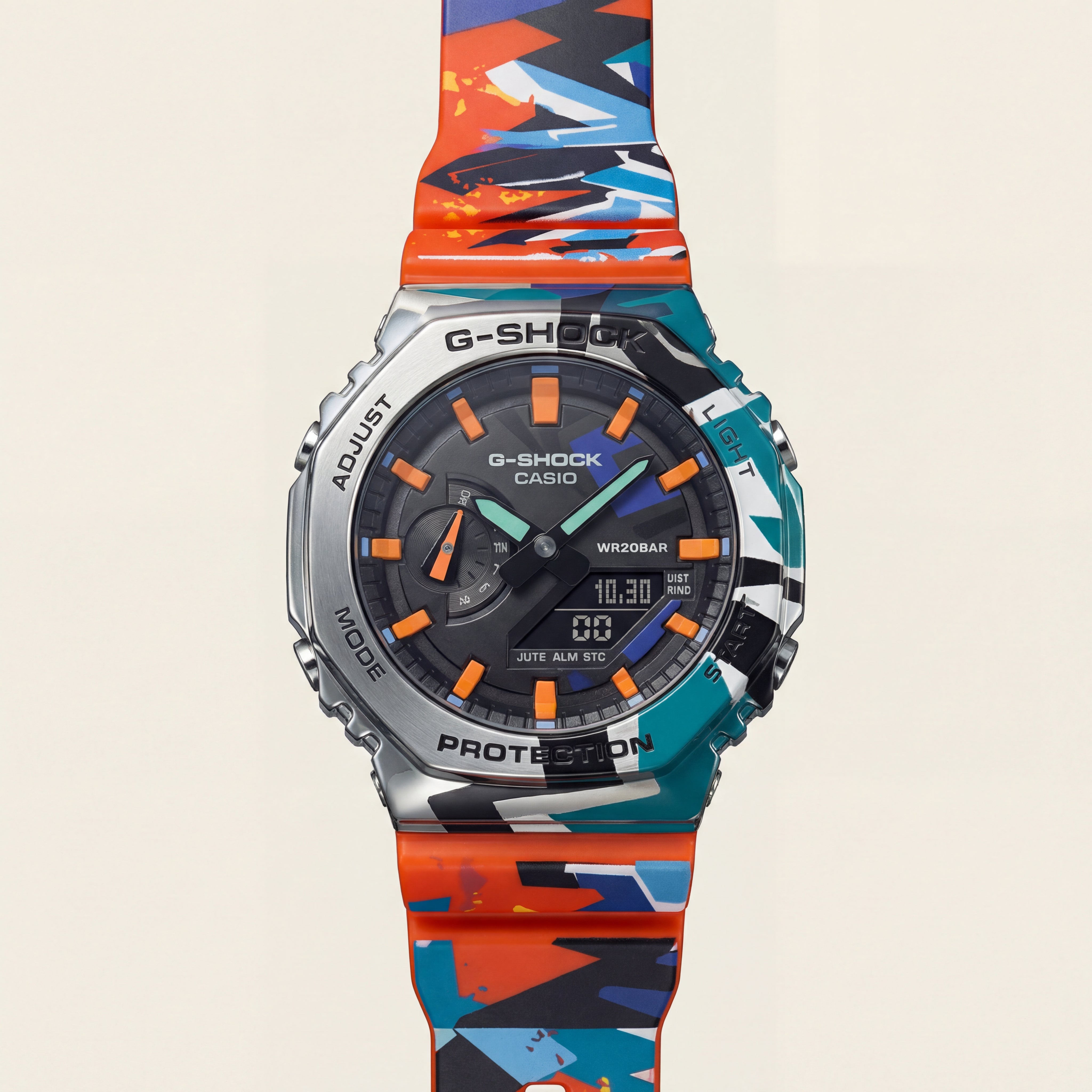 Urban Camo Multi-Color Tough Sports Men’s Watch with Digital-Analog Display