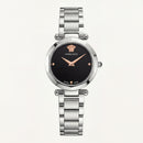 Silver Stainless Steel Case Black Dial Medusa Luxury Bracelet Watch – Women
