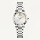 Silver Stainless Steel Case White Textured Dial Luxury Medusa Bracelet Watch – Women