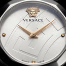 Silver Stainless Steel Case White Textured Dial Luxury Medusa Bracelet Watch – Women