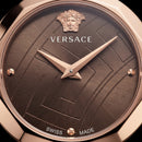 Rose Gold Stainless Steel Case Brown Textured Dial Luxury Medusa Bracelet Watch – Women