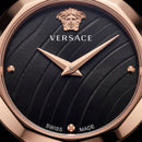 Rose Gold Case Black Textured Dial Luxury Medusa Bracelet Watch – Women