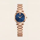 Rose Gold Stainless Steel Case Royal Blue Dial Luxury Medusa Bracelet Watch – Women