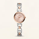 Rose Gold Radiance Luxury Watch with Two-Tone Link Bracelet