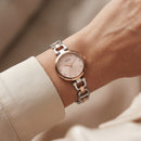 Rose Gold Radiance Luxury Watch with Two-Tone Link Bracelet