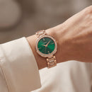 Emerald Royale Luxury Watch – Rose Gold Crystal Edition