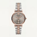 Blush Silver Crystal Watch – Two-Tone Luxe Edition