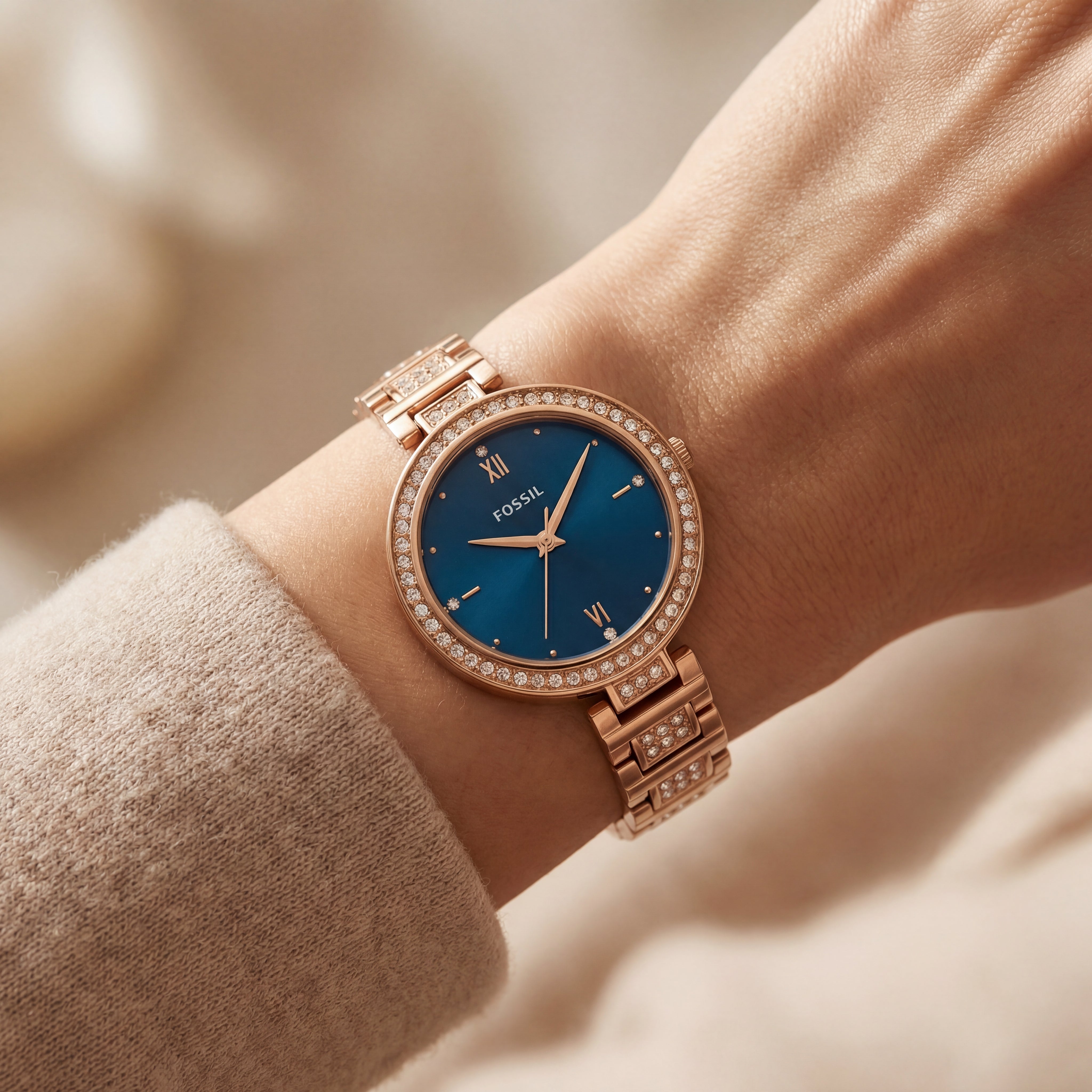 Royal Sapphire Crystal Watch – Rose Gold Luxe Edition
