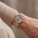 Blush Silver Crystal Watch – Two-Tone Luxe Edition