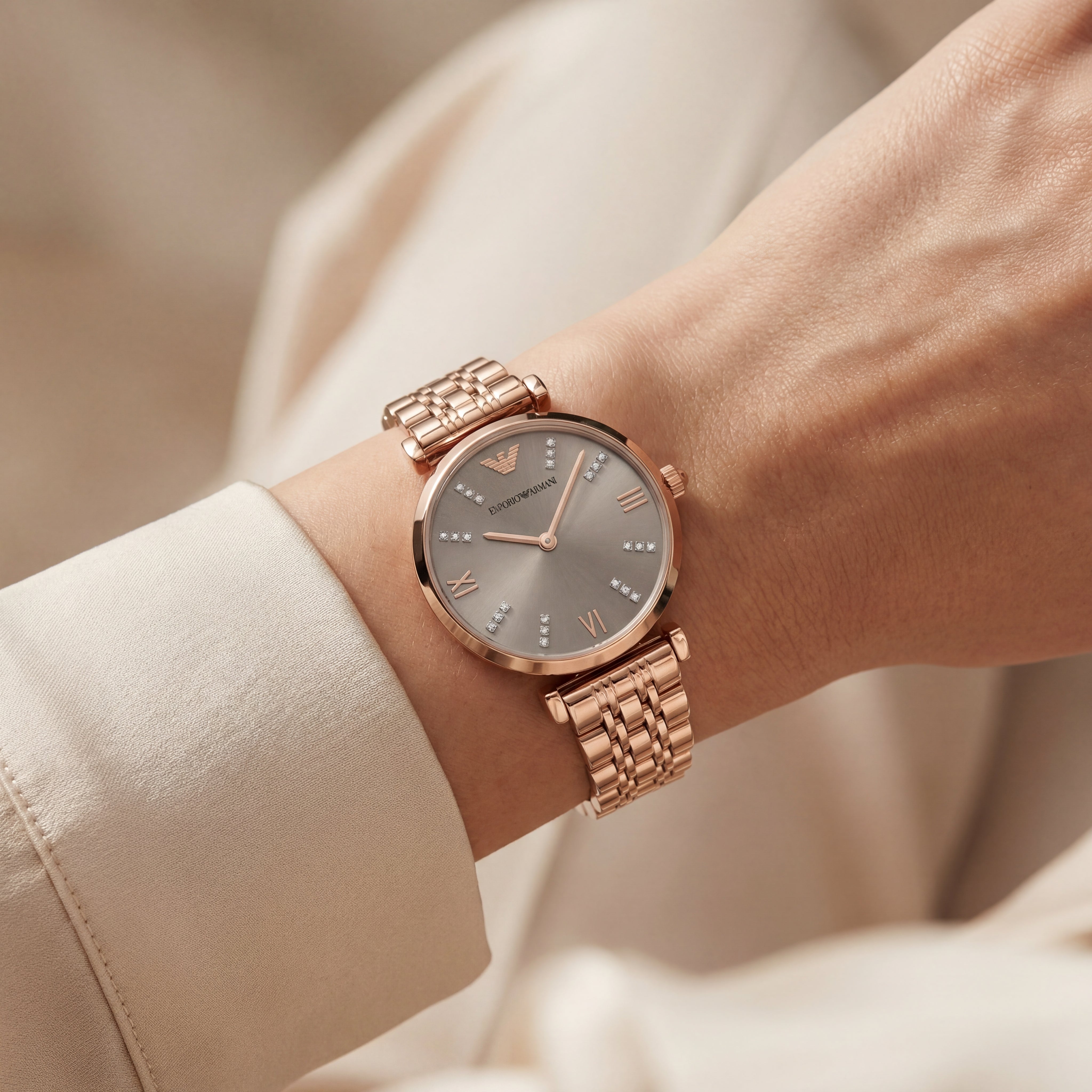Rose Aura Crystal Watch – Full Rose Gold Edition