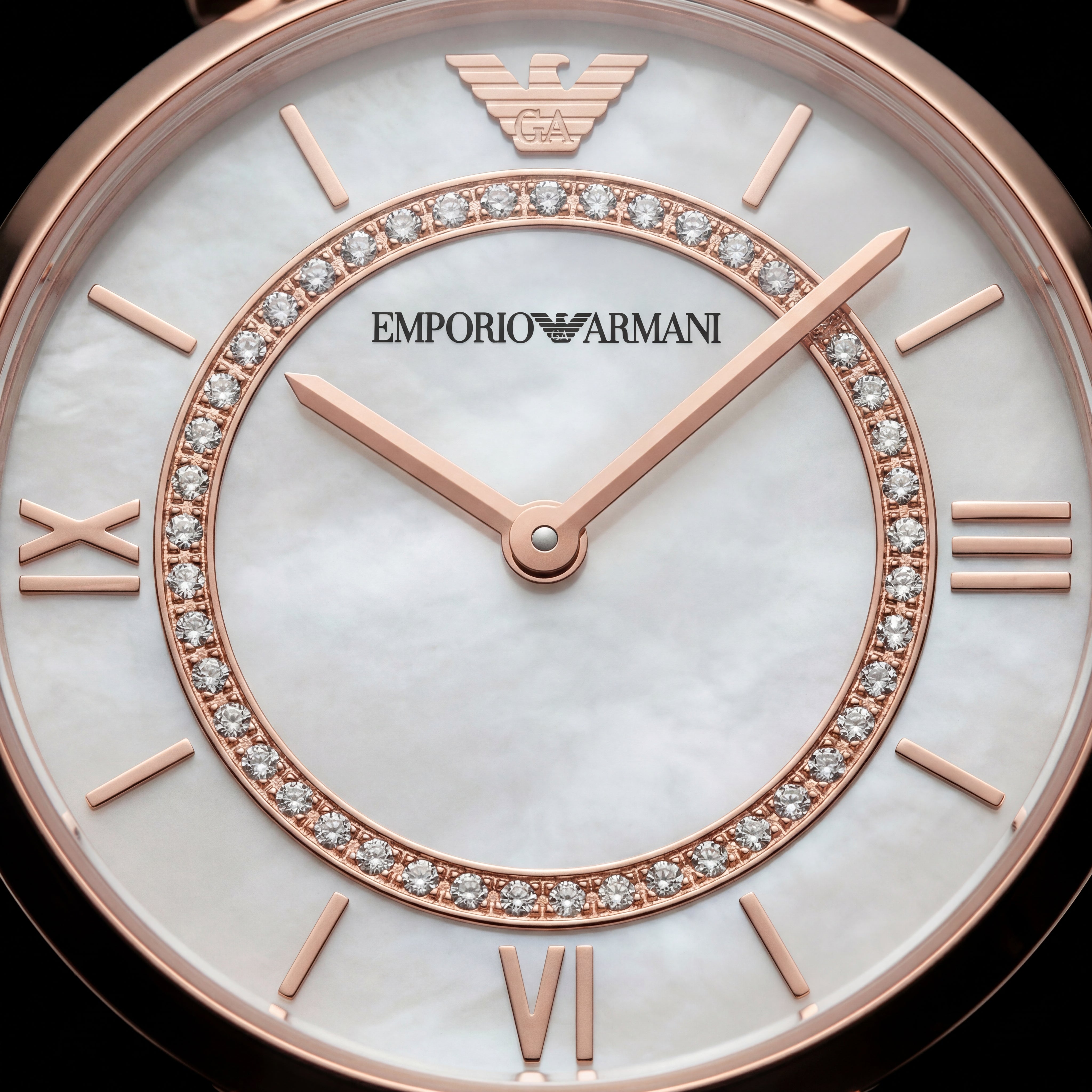 Pearl Halo Crystal Watch – Two-Tone Rose Edition