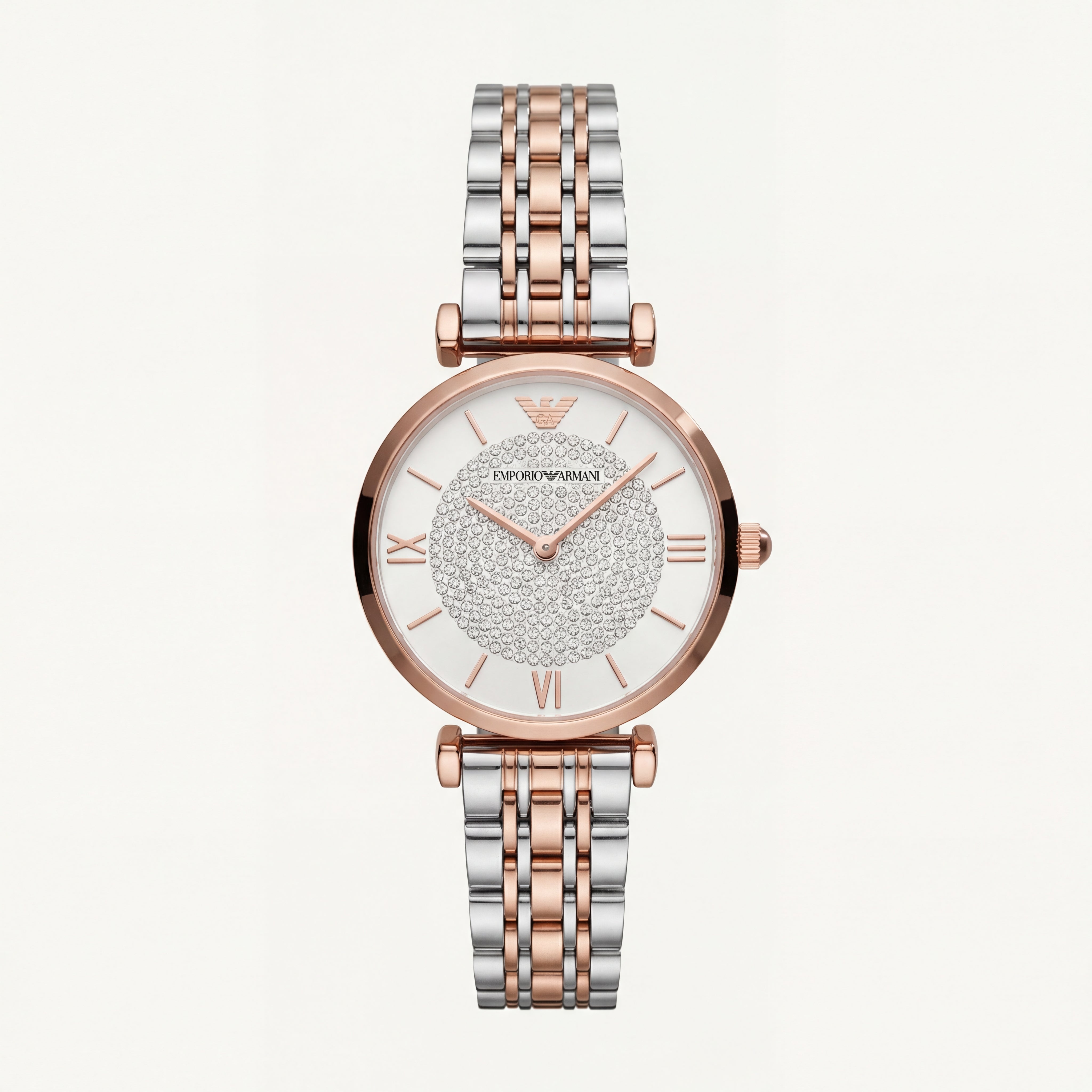 Diamond Aura Pavé Watch – Two-Tone Rose Edition