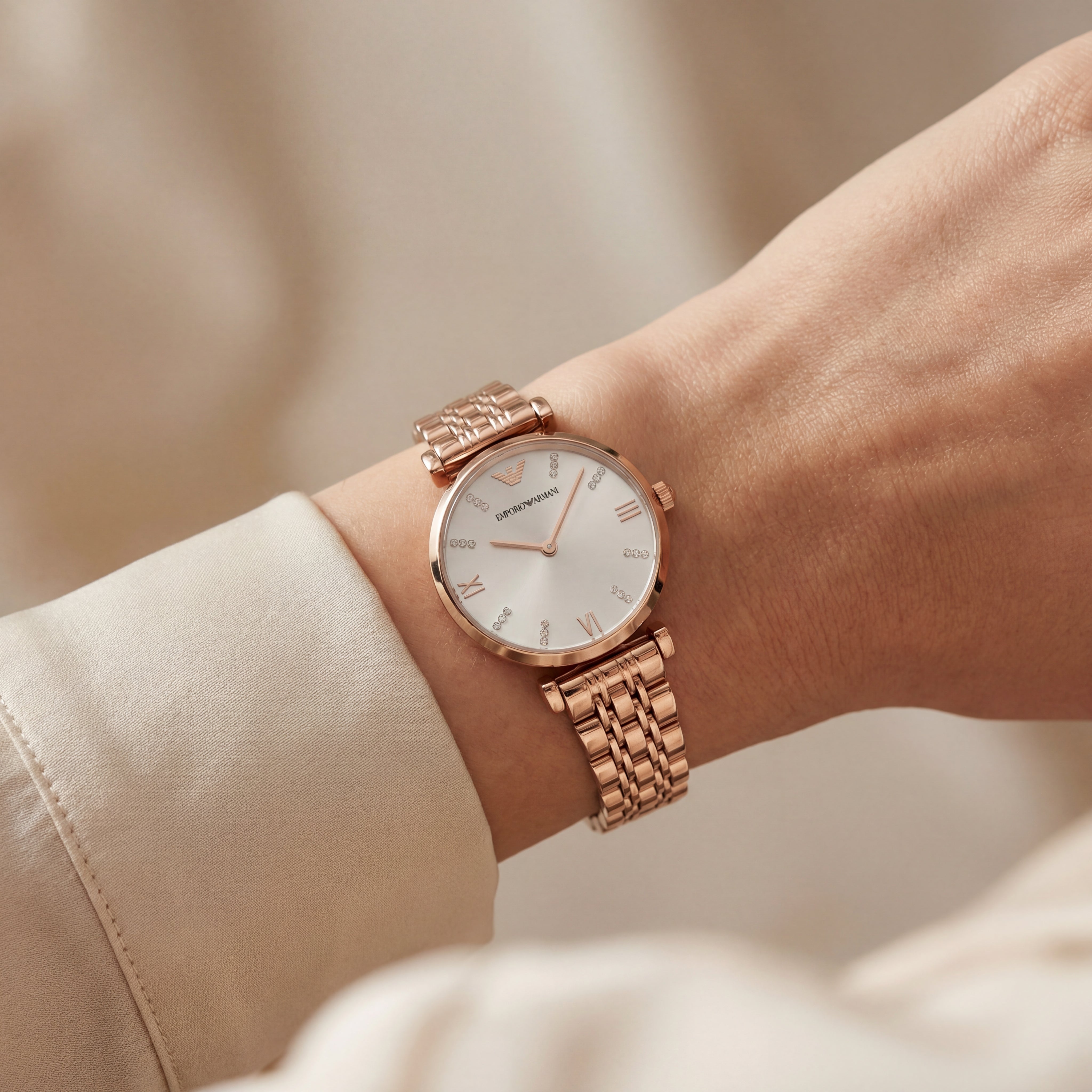 Rose Lumière Crystal Watch – Full Rose Gold Edition